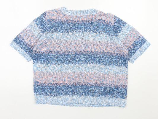 TU Womens Multicoloured Scoop Neck Acrylic Pullover Jumper Size 16