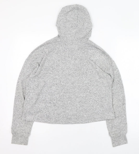 H&M Womens Grey Polyester Pullover Hoodie Size 4 Pullover