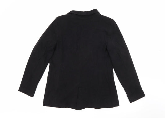 Papaya Womens Black Polyester Jacket Blazer Size 10