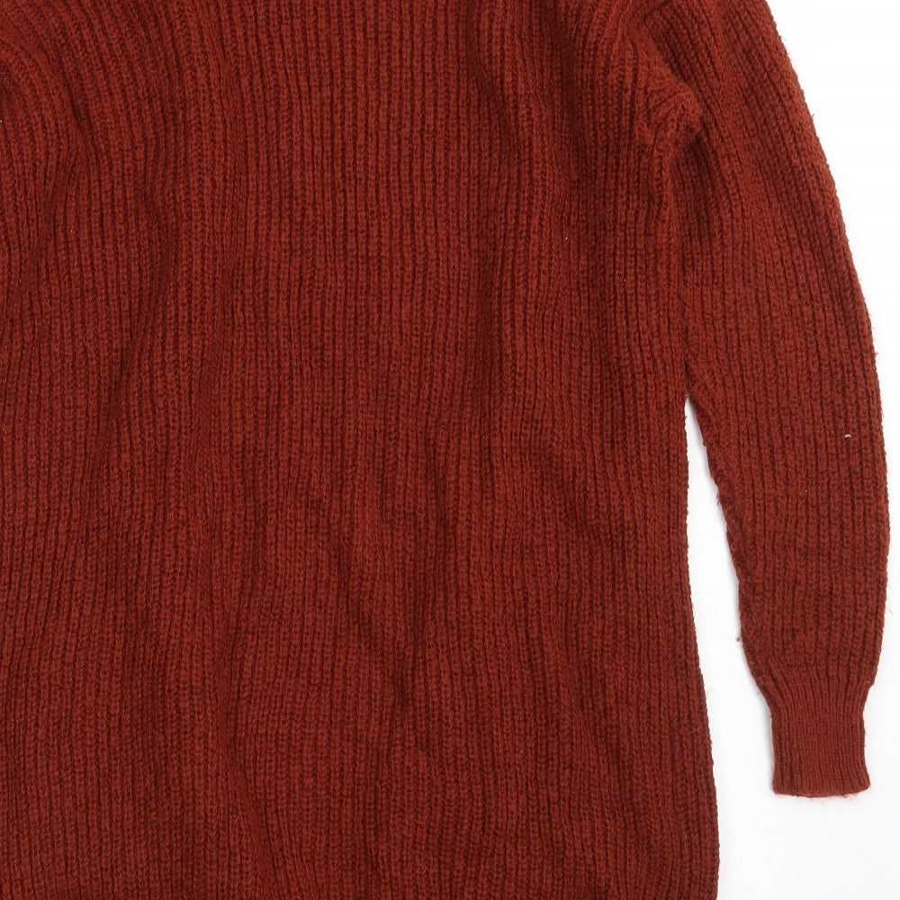 George Womens Brown V-Neck Acrylic Cardigan Jumper Size 8 - Size 8-10