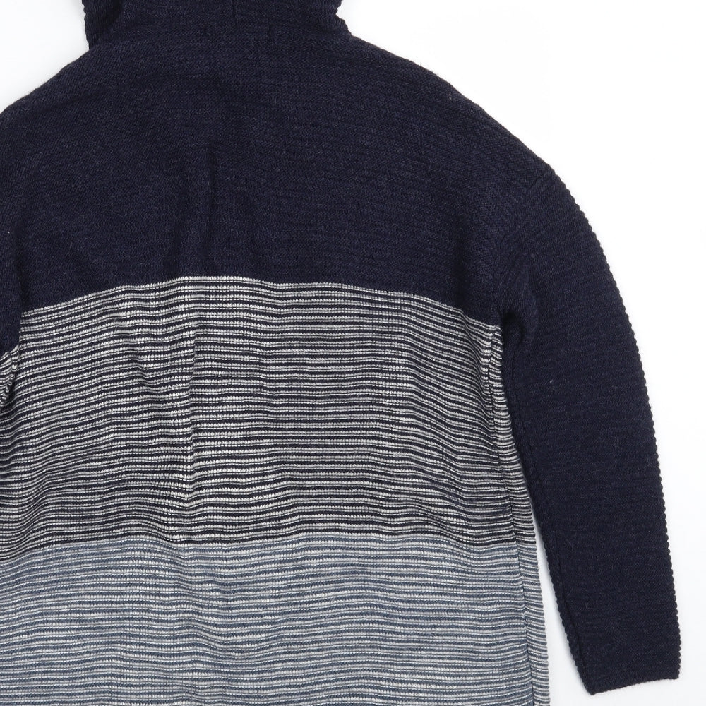 George Womens Blue V-Neck Acrylic Cardigan Jumper Size 8 - Colorblock