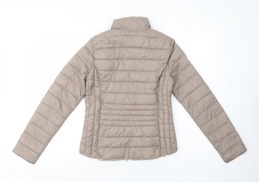 Primark Womens Beige Quilted Jacket Size 6 Zip