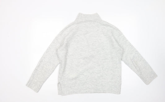 Primark Womens Grey High Neck Acrylic Pullover Jumper Size 10