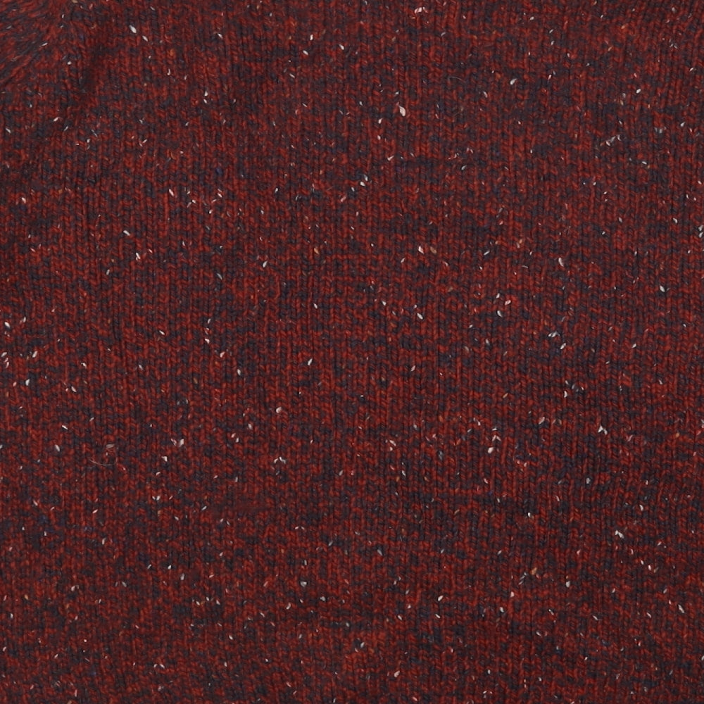 River Island Mens Red Crew Neck Acrylic Pullover Jumper Size M