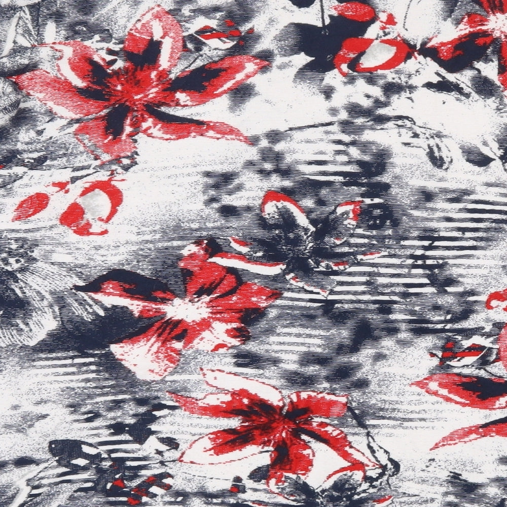 Gerry Weber Womens Blue Round Neck Geometric 100% Cotton Pullover Jumper Size 12