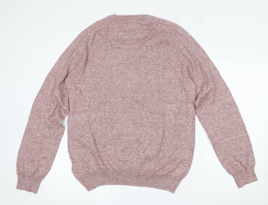 Burton Mens Pink Round Neck Cotton Pullover Jumper Size M