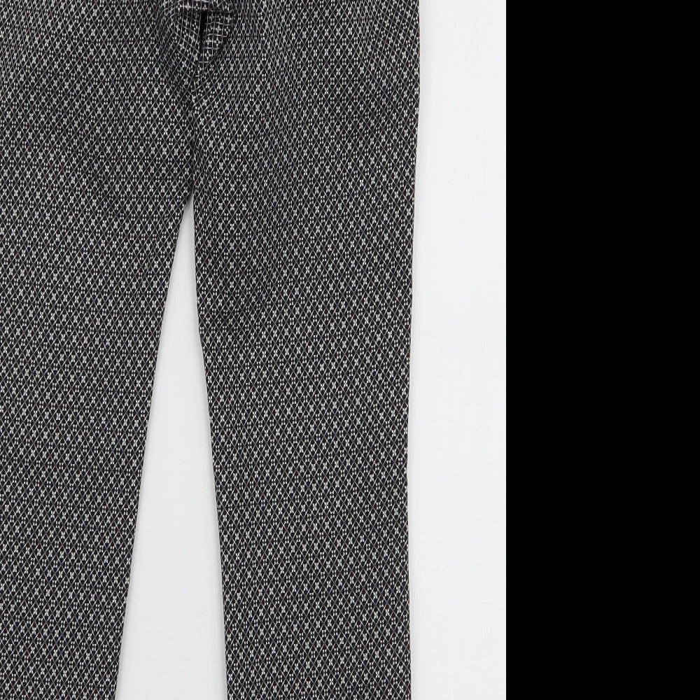 Womens UK Size 8 H&M Slim Fit Dress Pants Black Trousers