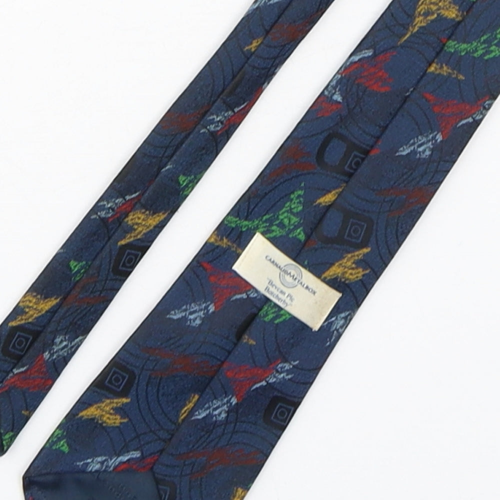 Brand and care label for CarnaudMetalbox men’s multicoloured geometric polyester pointed tie one size