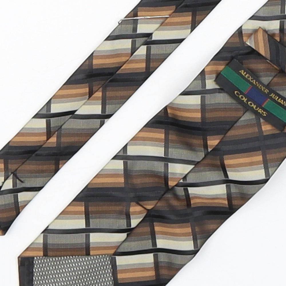 Alexander Julian Mens Multicoloured Plaids & Checks Polyester Pointed Tie One Size