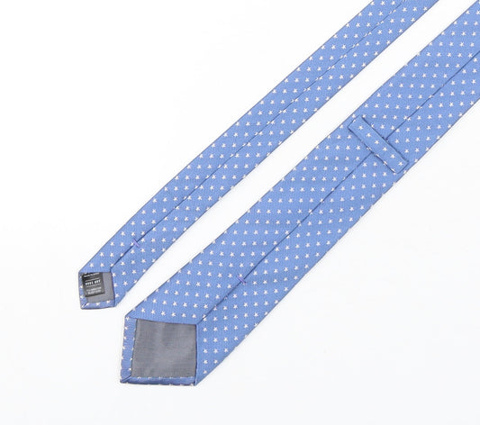 Marks and Spencer Mens Blue Polka Dot Silk Pointed Tie One Size