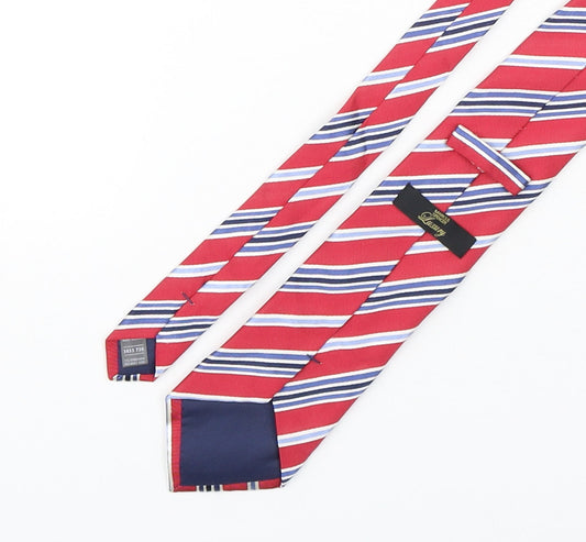 Marks and Spencer Mens Multicoloured Striped Silk Pointed Tie One Size