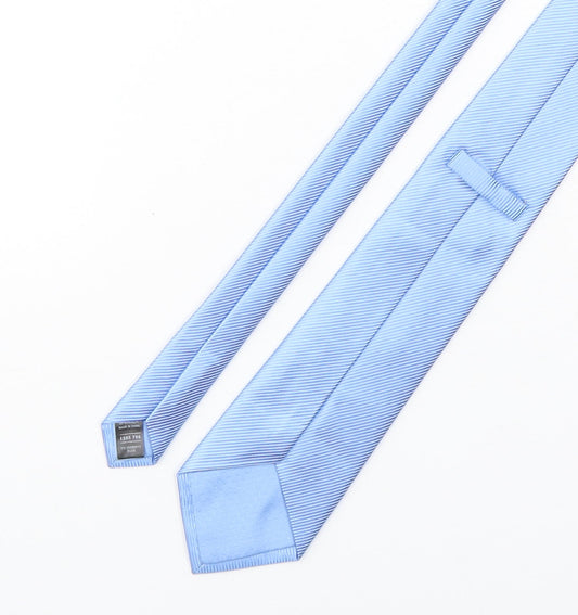 Marks and Spencer Mens Blue Polyester Pointed Tie One Size