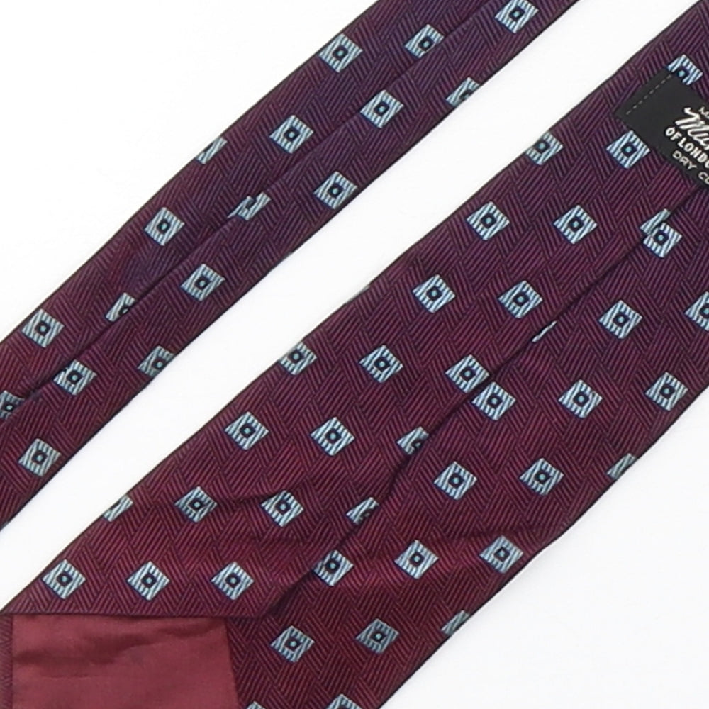 Michelsons Mens Purple Geometric Polyester Pointed Tie One Size