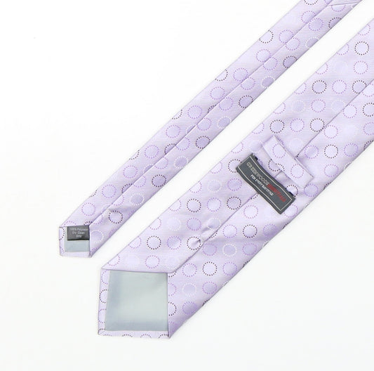 Greenwoods Mens Pink Polka Dot Polyester Pointed Tie One Size