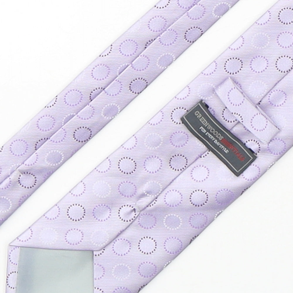 Greenwoods Mens Pink Polka Dot Polyester Pointed Tie One Size