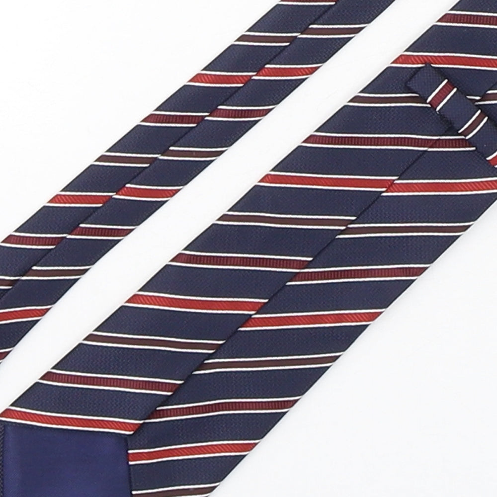 Marks and Spencer Mens Multicoloured Striped Polyester Pointed Tie One Size