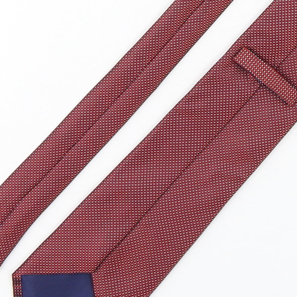 Marks and Spencer Mens Red Plaids & Checks Polyester Pointed Tie One Size