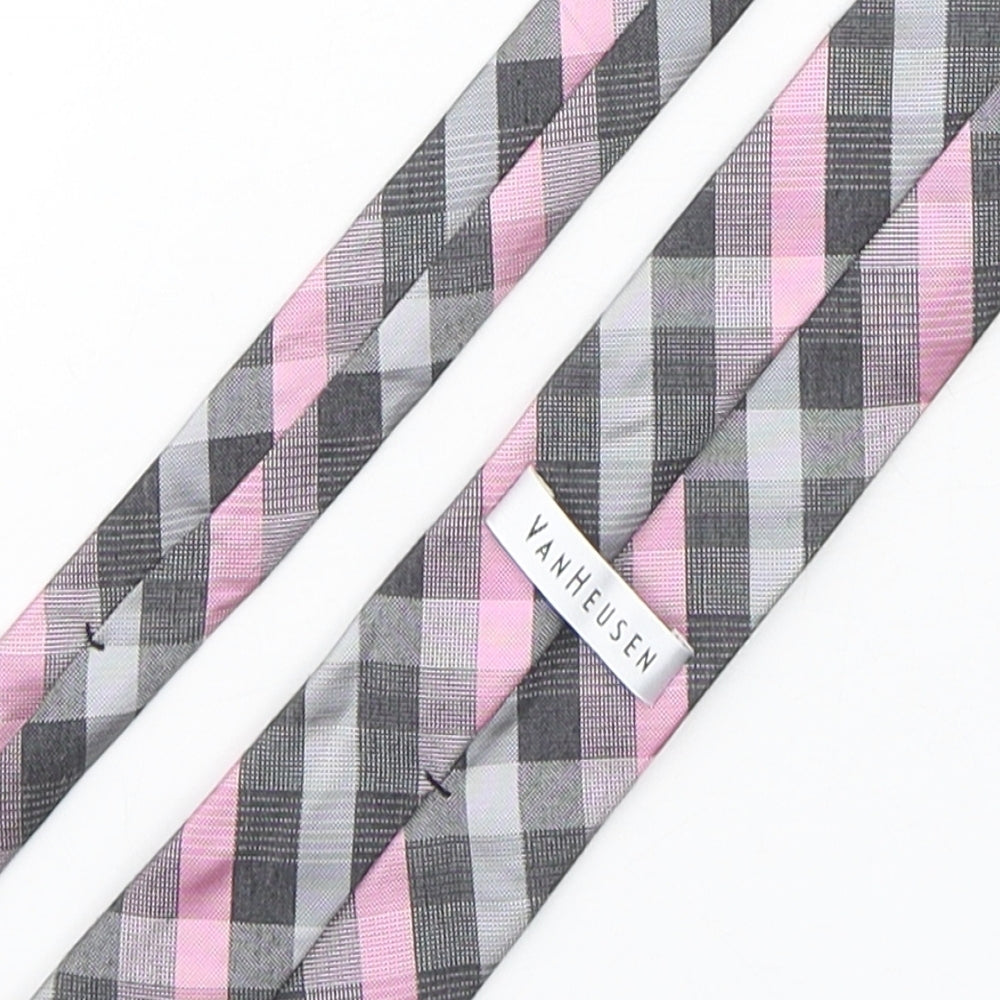 Van Hausen Mens Multicoloured Striped Polyester Pointed Tie One Size