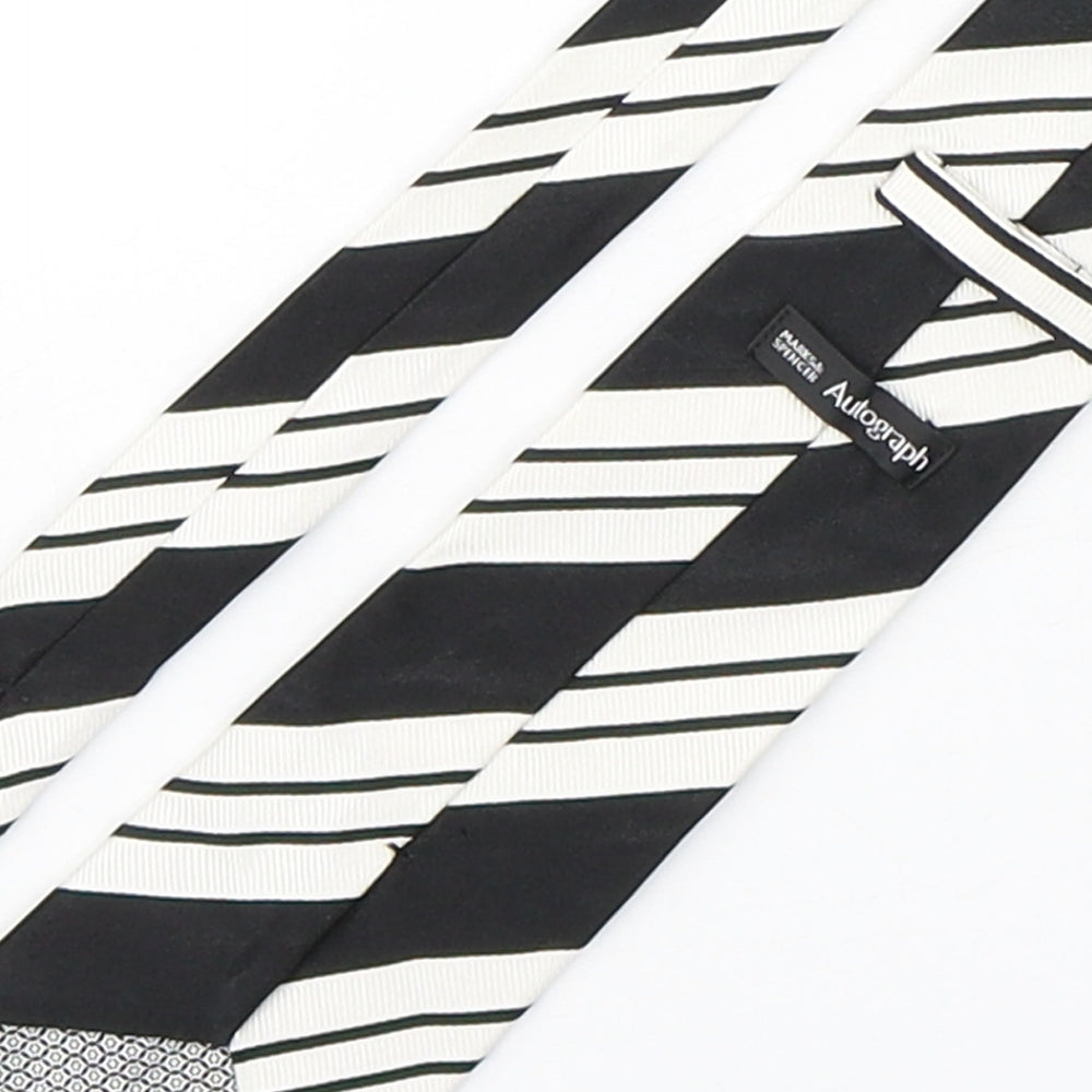 Autograph Mens Multicoloured Striped Silk Pointed Tie One Size