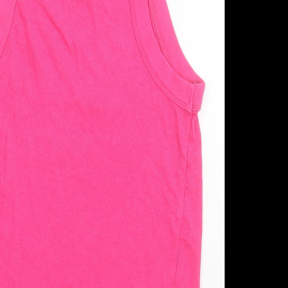 Womens UK Size L Stradivarius Pink Cropped T-Shirt