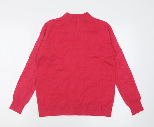 Marks and Spencer Womens Pink V-Neck Acrylic Pullover Jumper Size XS