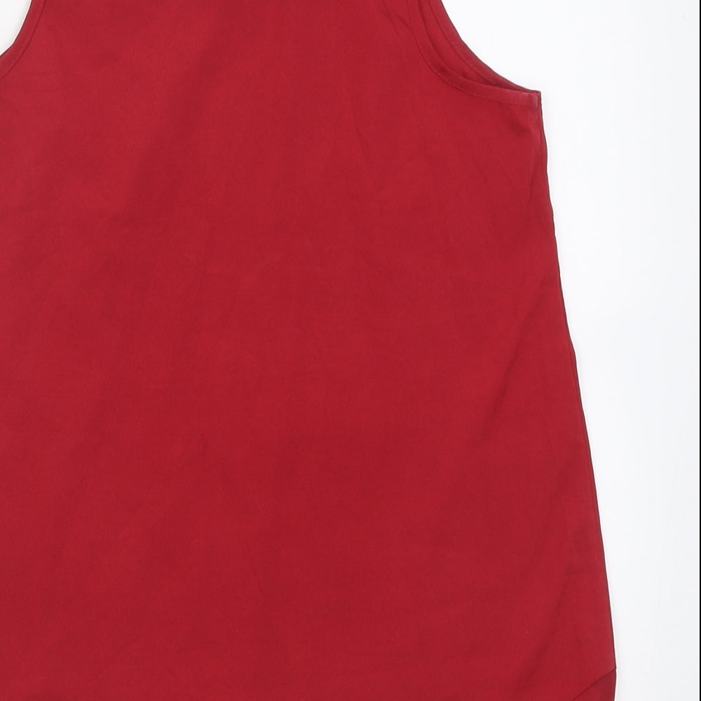 Atmosphere Womens Red Polyester Basic Tank Size 8 Scoop Neck