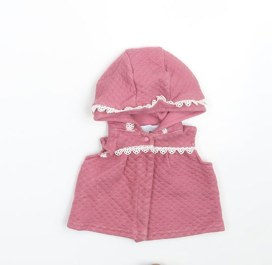 Catherine Malandrino Girls Pink 100% Cotton Cardigan Jumper Size 6-9 Months Button