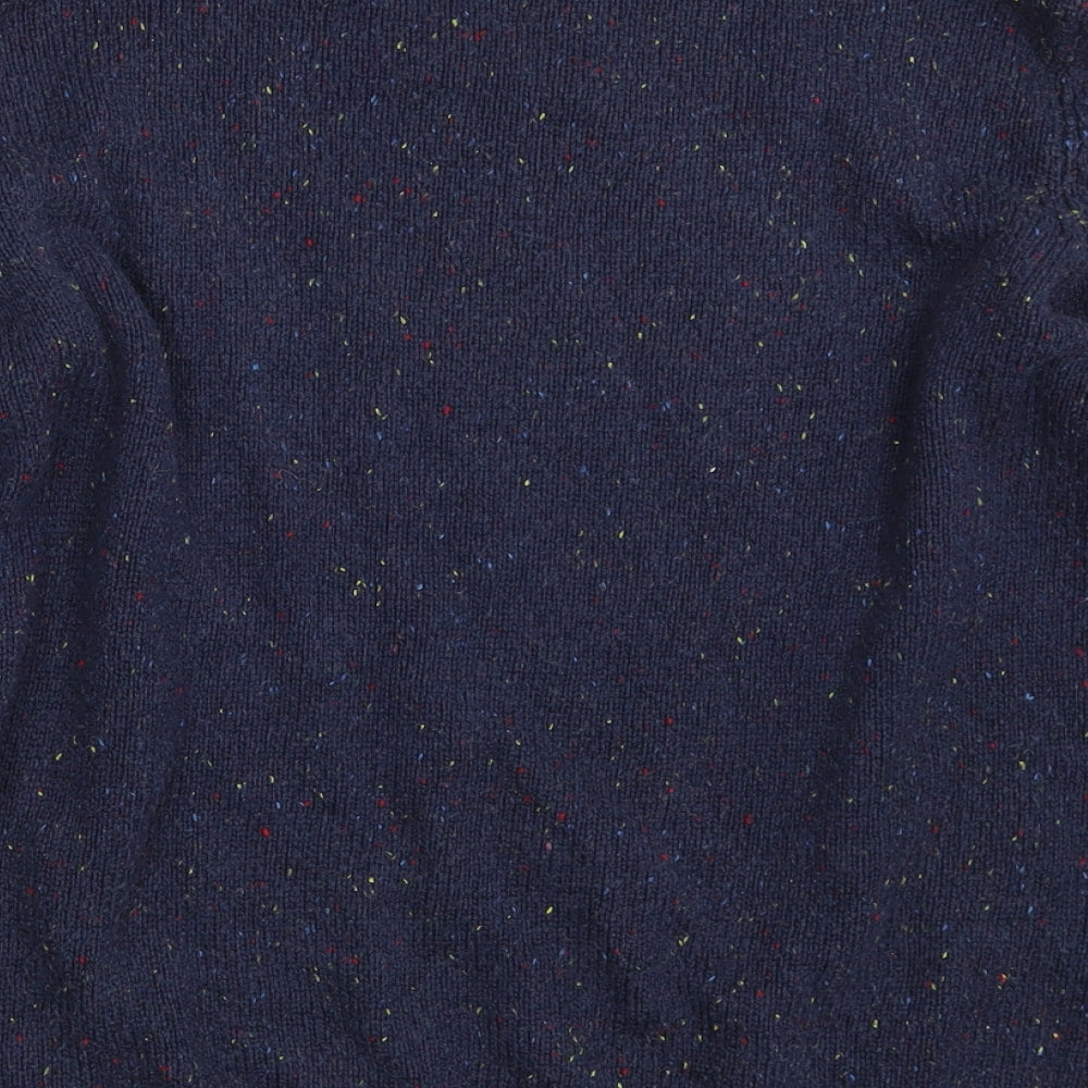 Cedar Wood State Mens Blue Crew Neck Acrylic Pullover Jumper Size S