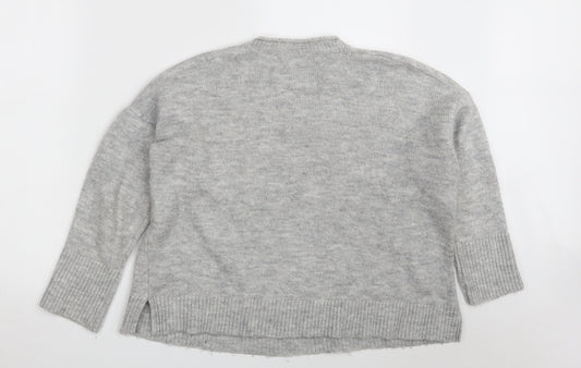 Womens UK Size S Pull&Bear Grey Pullover Jumper