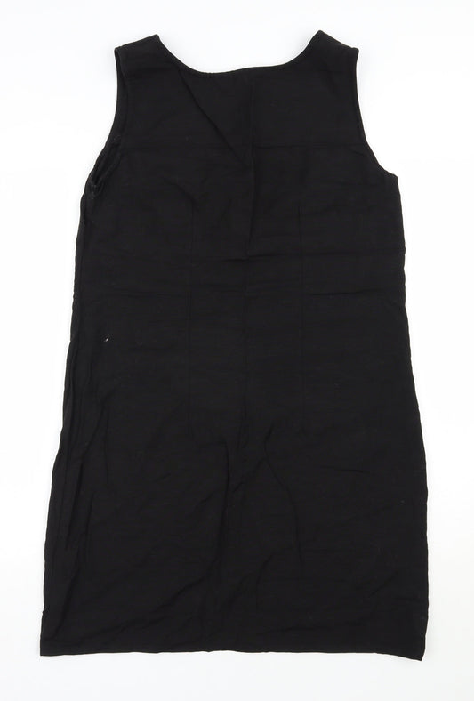 Back view of Capsule women’s black viscose shift, size UK 12, round neck pullover