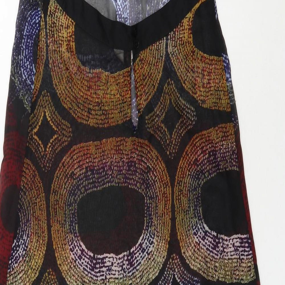 Primark Womens Multicoloured Geometric Polyester Kaftan Size 8 Halter Tie