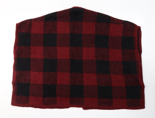 Primark Womens Red V-Neck Plaid Acrylic Cardigan Jumper Size S