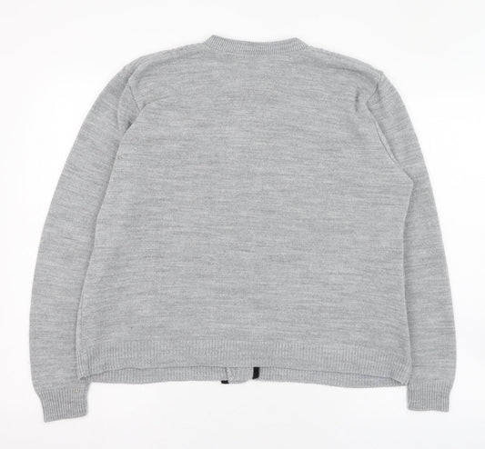 Womens UK Size 10 Preworn Grey Cardigan Jumper