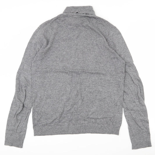 Topman Mens Grey Roll Neck Polyester Pullover Jumper Size M