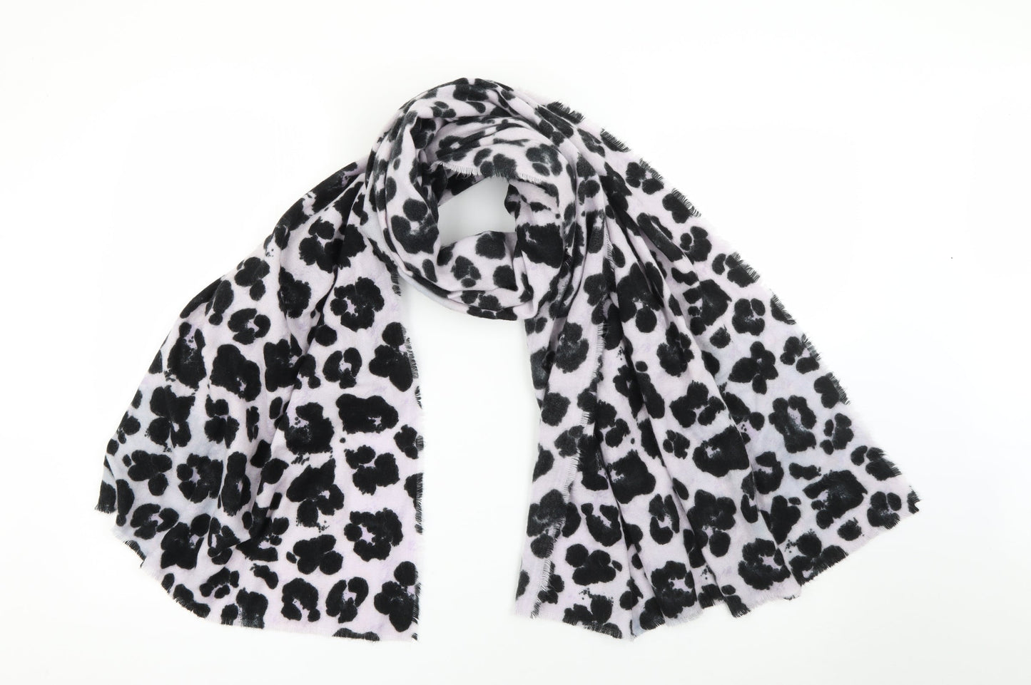 Faith Womens Purple Animal Print Acrylic Scarf