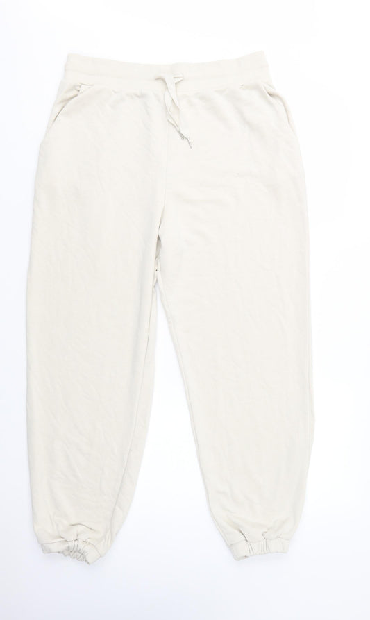 Womens UK Size M Dunnes Stores Regular Fit Jogger Ivory Trousers