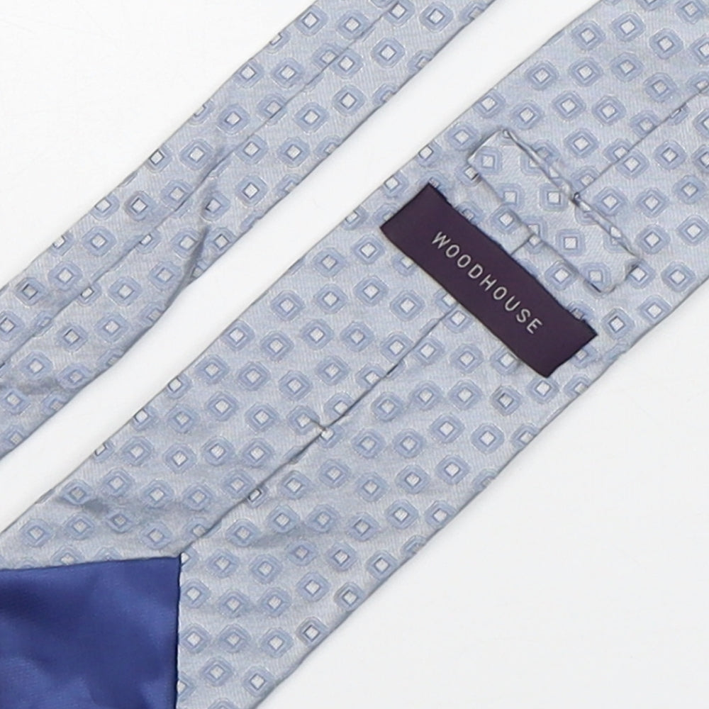 WoodHouse Mens Grey Geometric Silk Pointed Tie One Size
