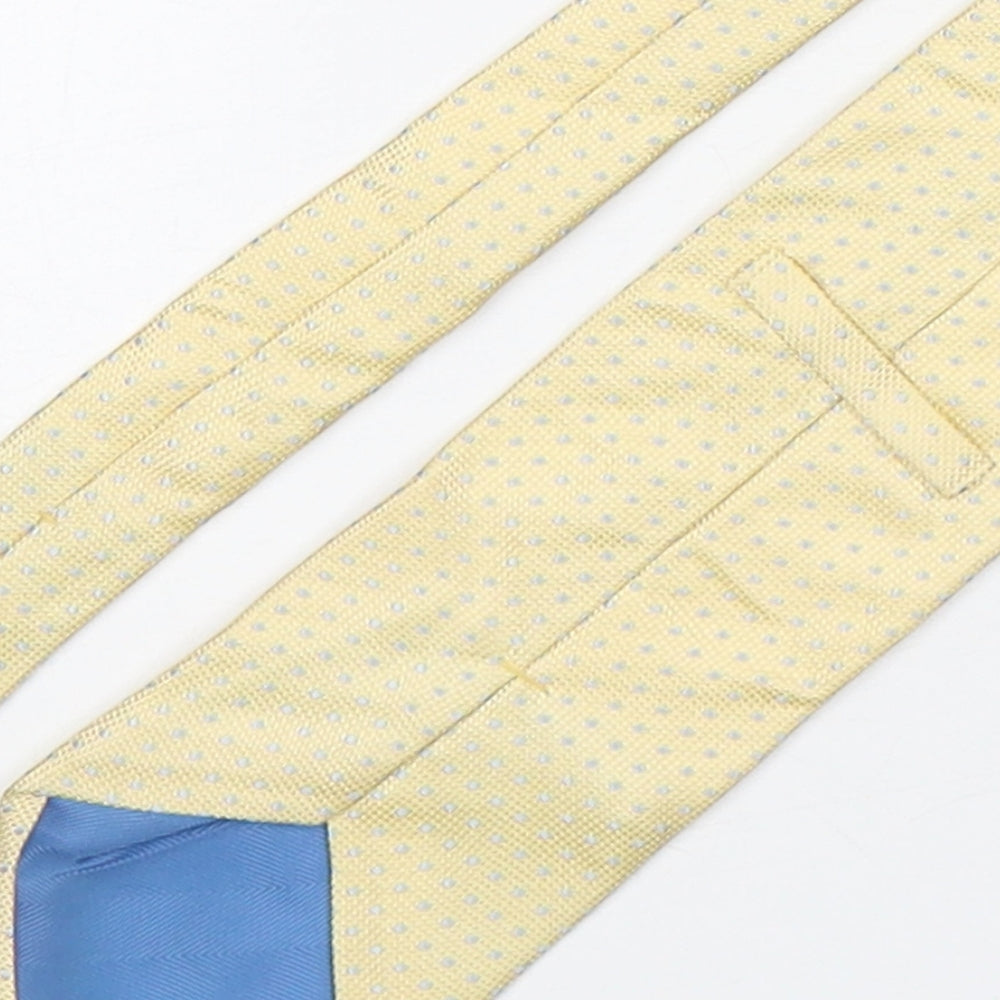 Marks and Spencer Mens Yellow Polka Dot Silk Pointed Tie One Size