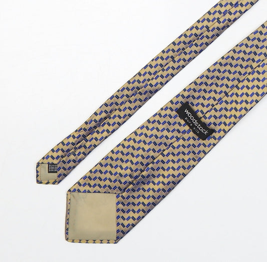 Mens Woodstock Multicoloured Geometric Pointed Tie