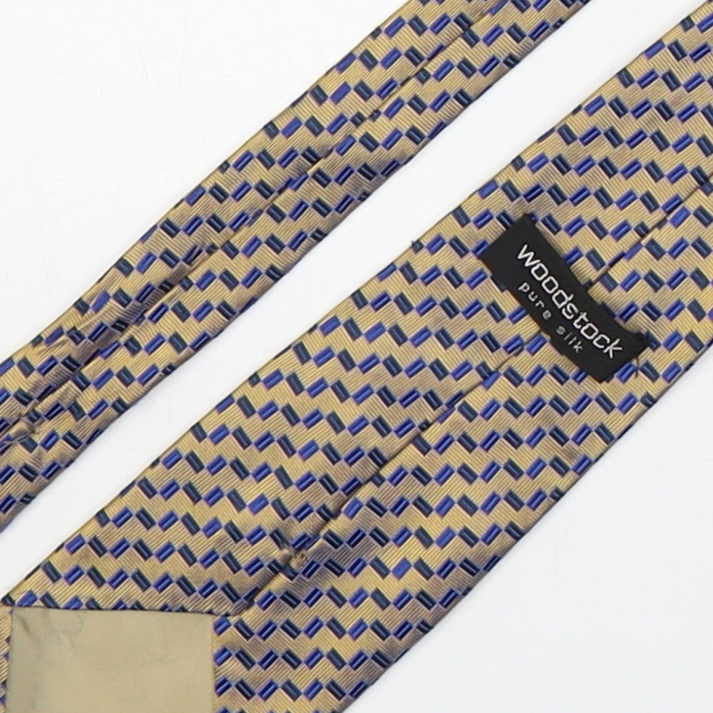 Woodstock Mens Multicoloured Geometric Silk Pointed Tie One Size