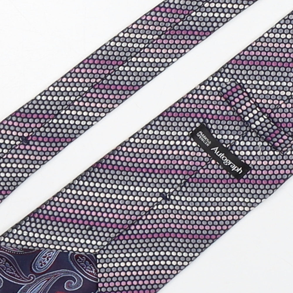 Autograph Mens Multicoloured Polka Dot Silk Pointed Tie One Size