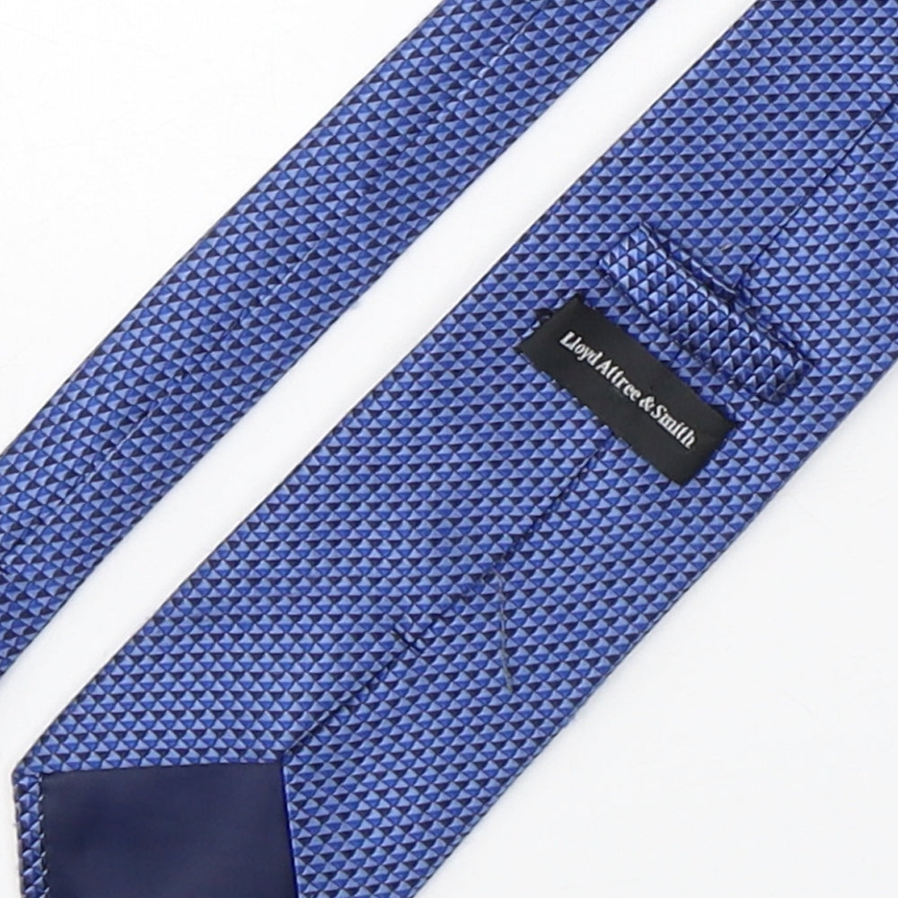 Lloyd Attree & Smith Mens Blue Plaids & Checks Polyester Pointed Tie One Size