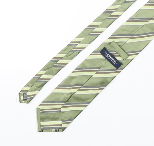 Westbury Mens Green Striped Silk Pointed Tie One Size