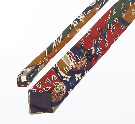 Marks and Spencer Mens Multicoloured Geometric Silk Pointed Tie One Size