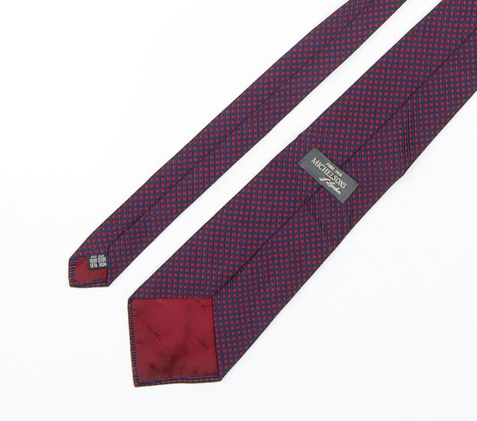 Michelsons Mens Multicoloured Plaids & Checks Silk Pointed Tie One Size