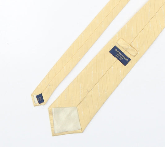 Lloyd Attree & Smith Mens Gold Striped Silk Pointed Tie One Size