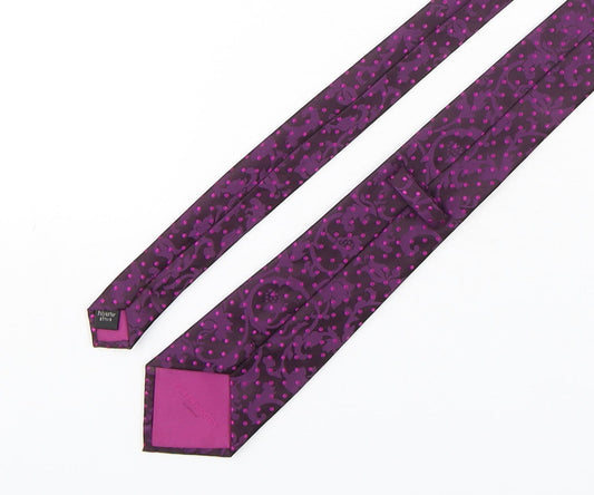 Greenwoods Mens Purple Polka Dot Polyester Pointed Tie One Size