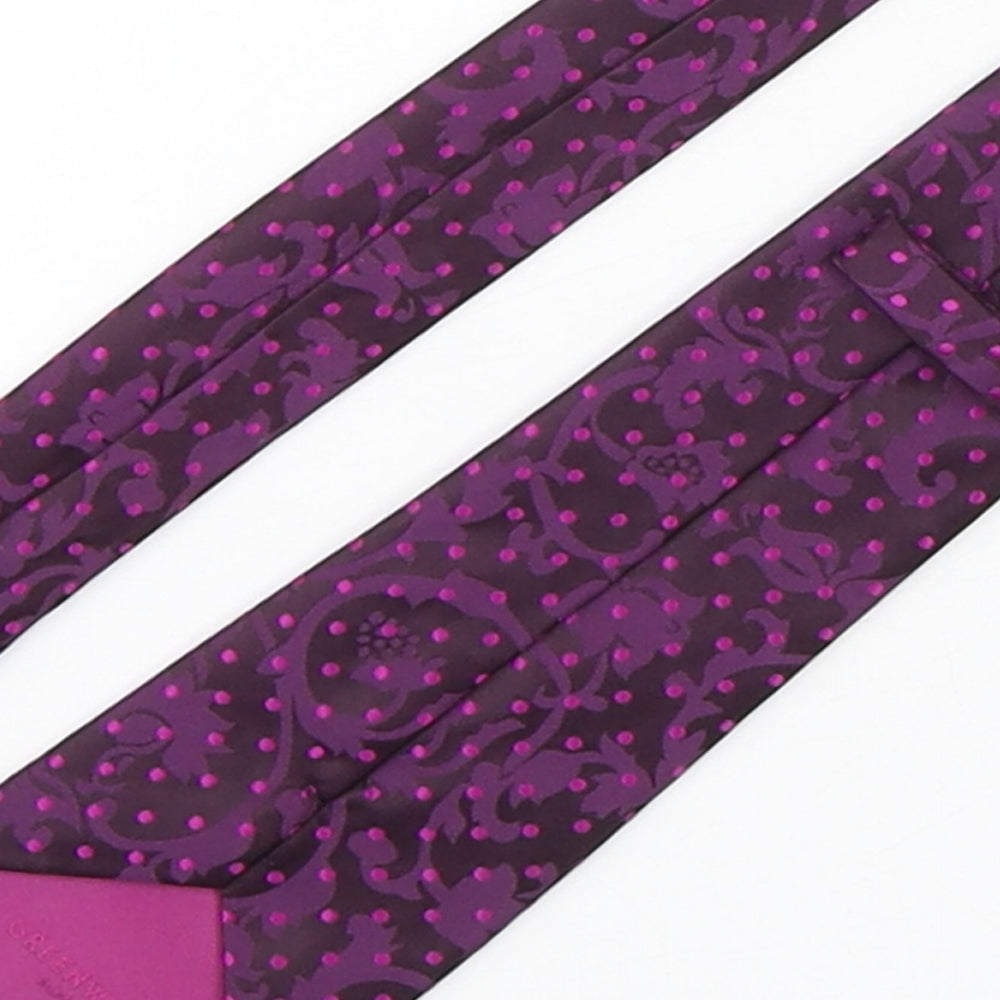 Greenwoods Mens Purple Polka Dot Polyester Pointed Tie One Size