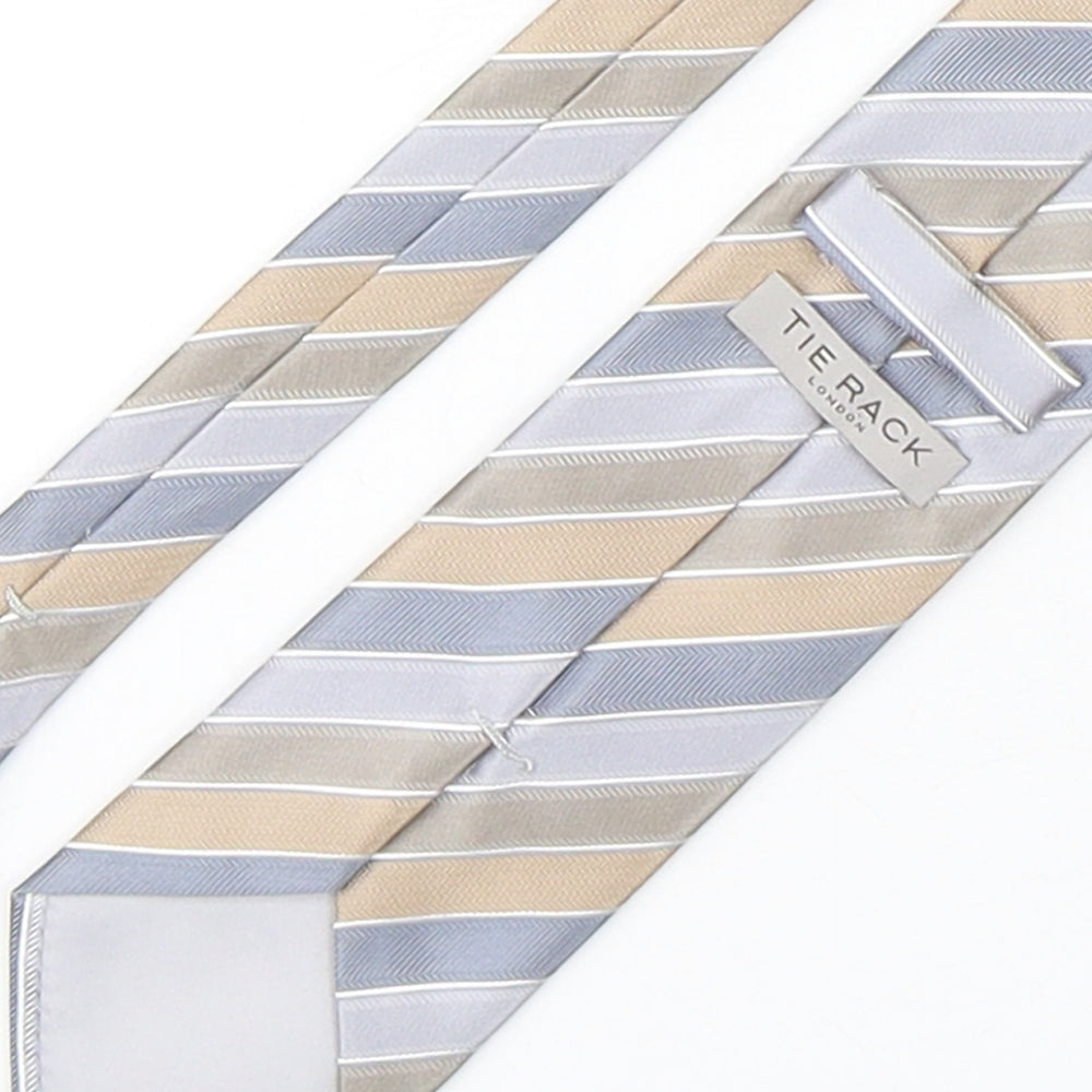 Tie Rack Mens Multicoloured Striped Polyester Pointed Tie One Size