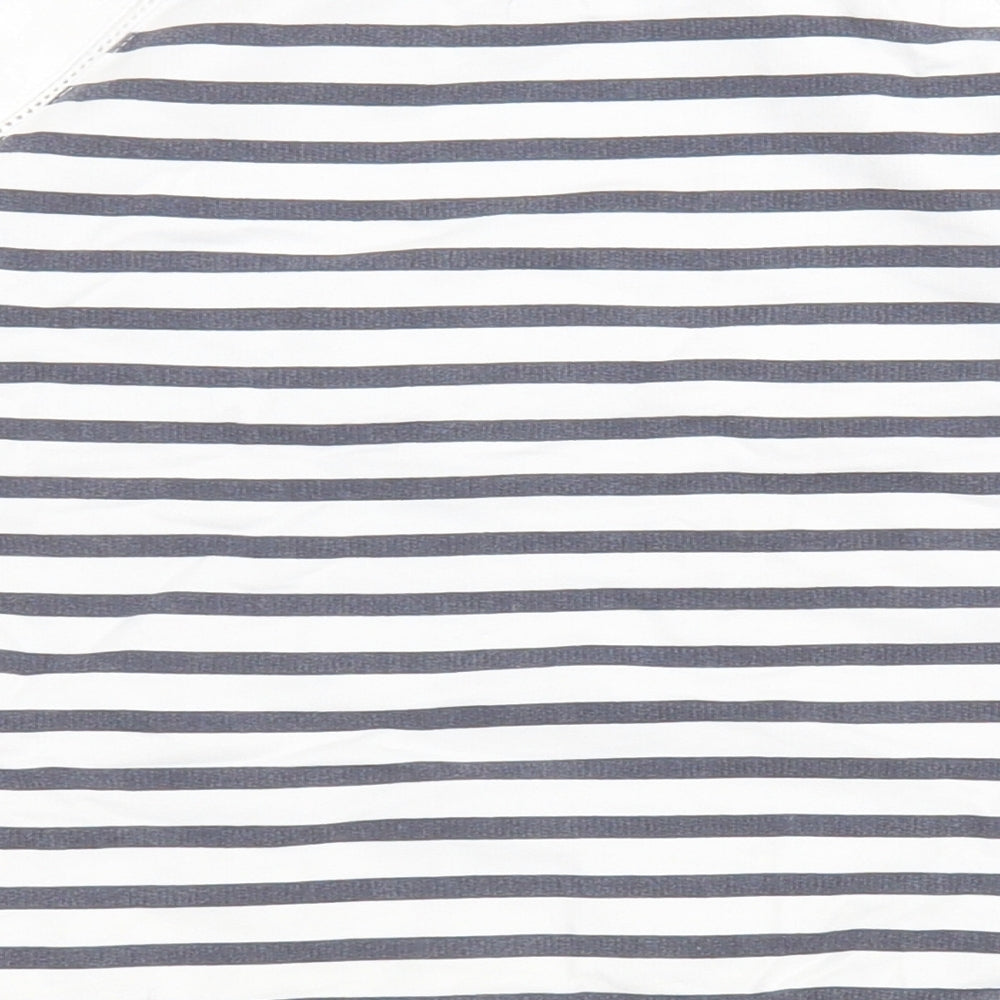 Dunnes Girls White Striped Cotton Pullover Sweatshirt Size 5 Years - Anchor